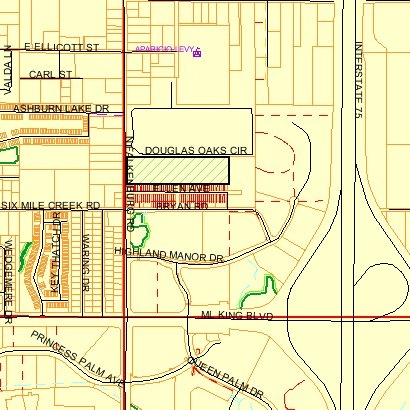 map showing Falkenburg Rd. land location
